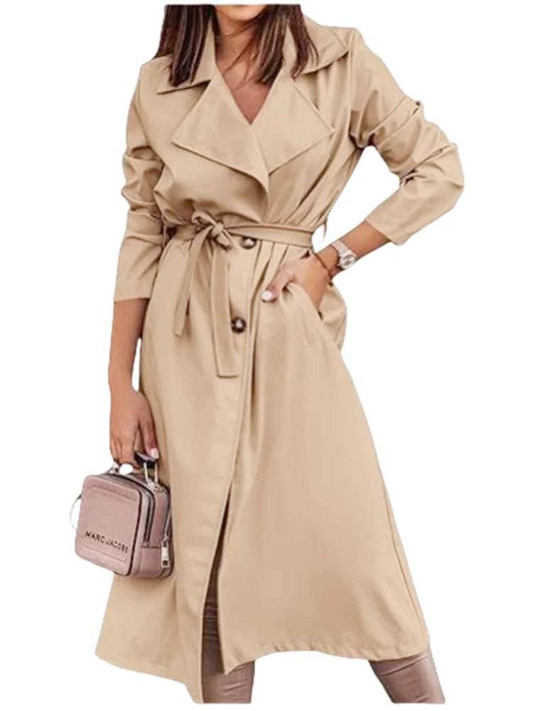 RVHS Women's Wool Blend Double Breasted Trench Coat - Casual Style - Buy Center US
