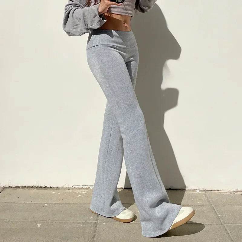 Casual Slim Flare Pants for Women - Y2K Boot Cut Fashion 2024 - Buy Center US