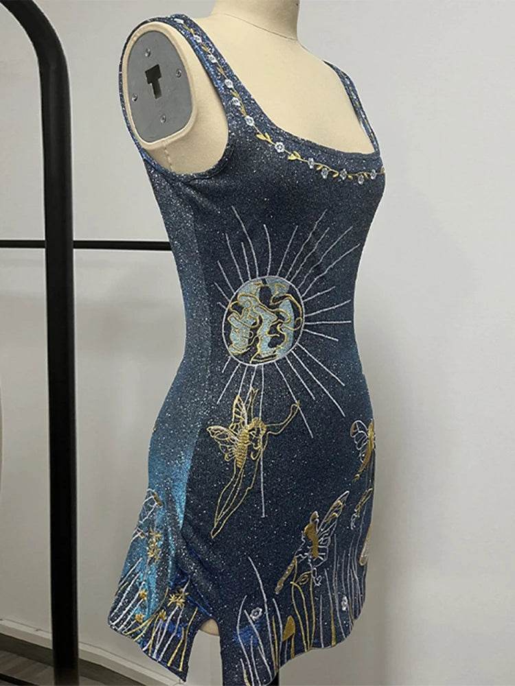 Chic Sequin Halter Party Dress - Slim Fit, Above Knee Length - Buy Center US
