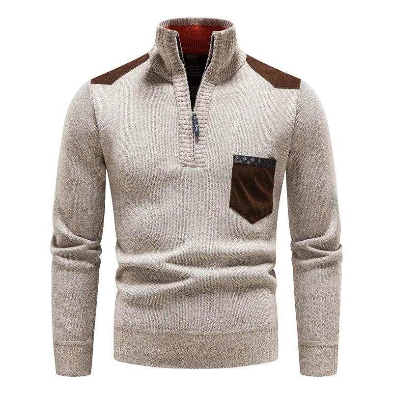 GQXAON Men's Fleece Sweater - Half Zipper Turtleneck Fall & Winter - Buy Center US