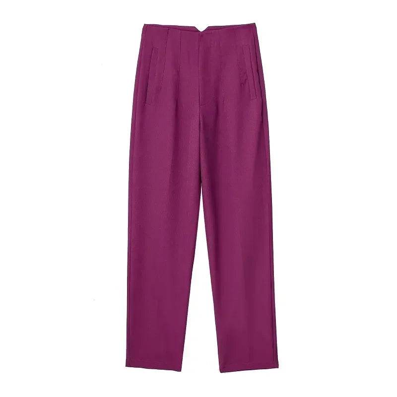 TRAF Women's High Waist Trousers - Formal & Casual Cropped Pants - Buy Center US