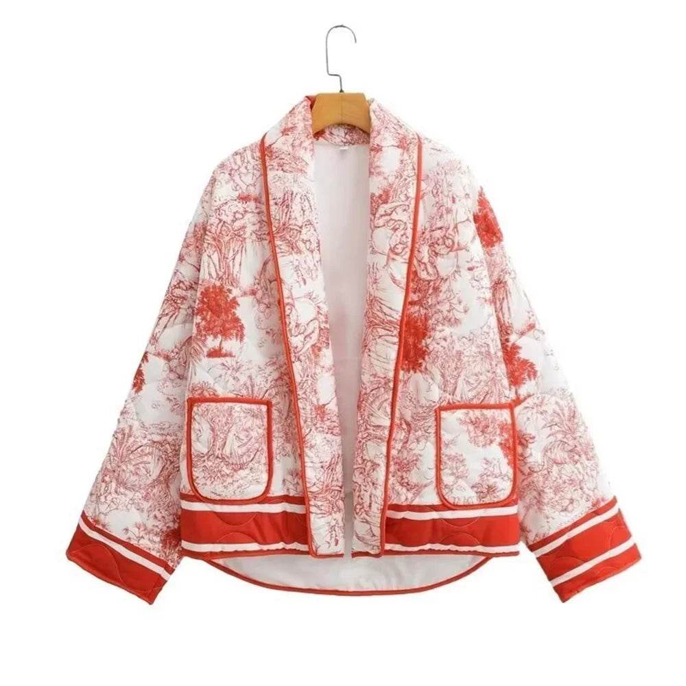 Taop&Za Women's Casual Long Sleeve Printed Cotton Jacket - Autumn Style - Buy Center US
