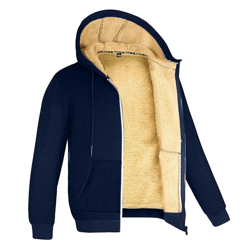 REALXIZI Thicken Lambswool Jacket - Casual Hooded Zipper Coat for Men & Women - Buy Center US