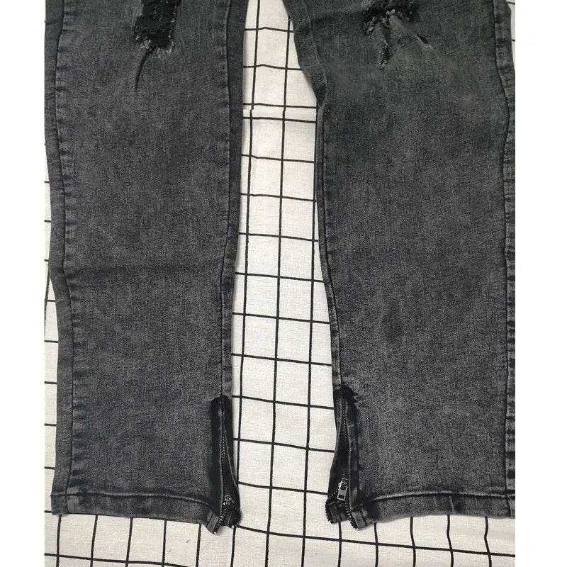 ZHANLINWU Men's Casual Ripped Jeans - Hip Hop Distressed Denim - Buy Center US