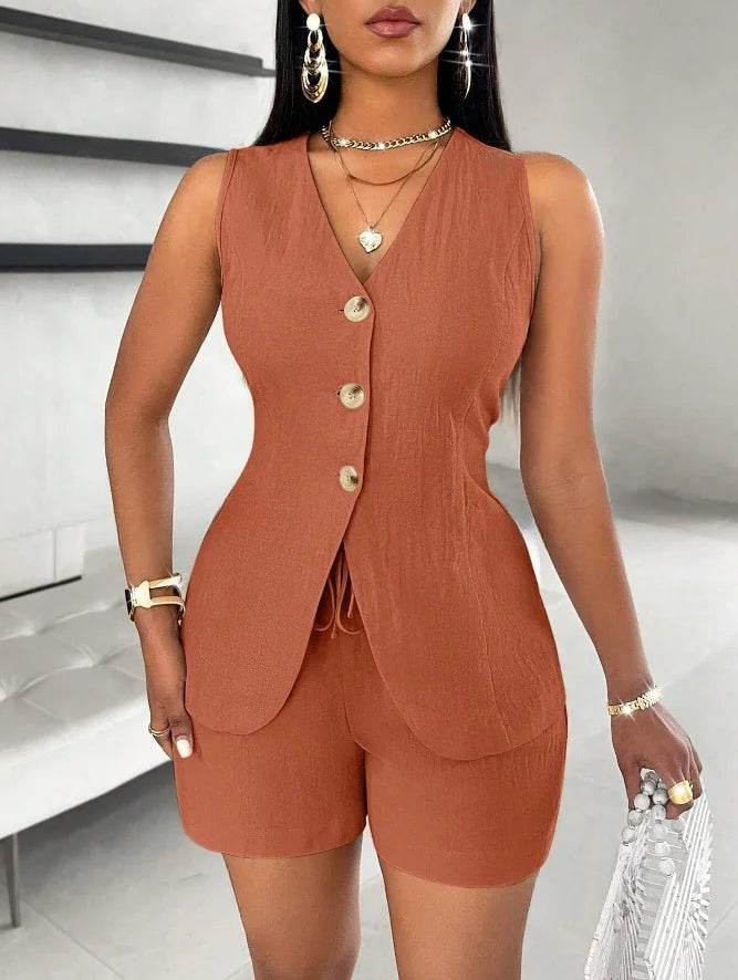 FUXIONGFU Women’s Summer Two-Piece Fashion Set - Elegant Office Look - Buy Center US