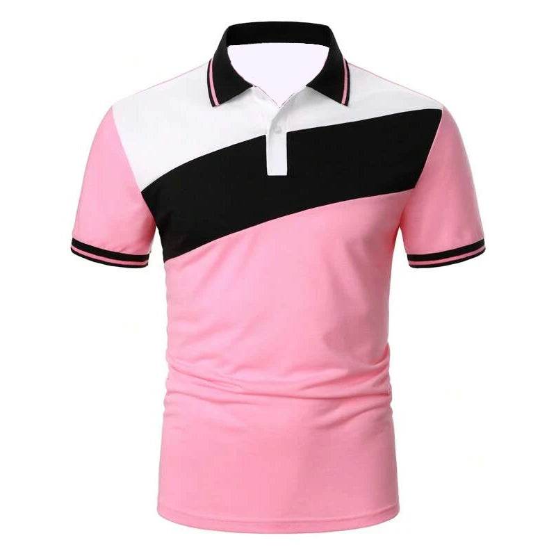 Men's Casual Golf Stripe Polo Shirt - Breathable Short-Sleeved Fashion Top - Buy Center US