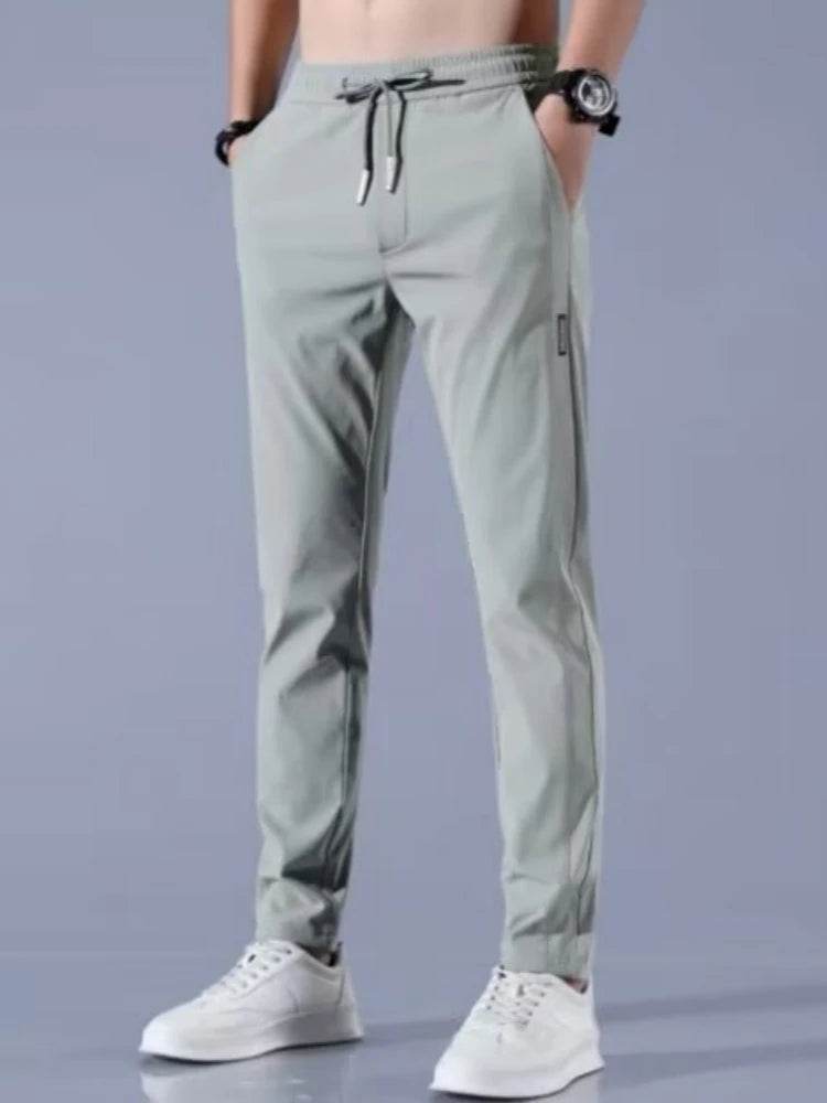Men's Ice Silk Cargo Pants - Lightweight Summer Sweatpants for Casual Style - Buy Center US