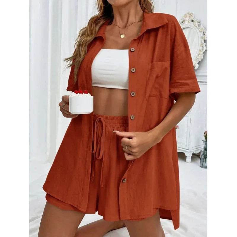 LCSKEREAL Women's Casual Cotton Linen Two-Piece Summer Set - Buy Center US