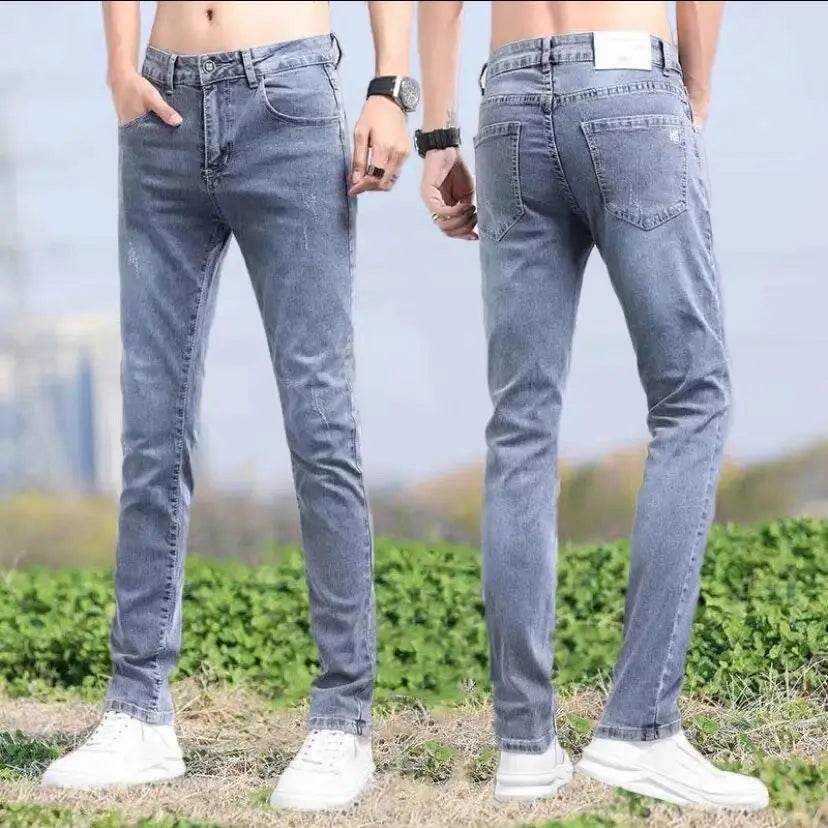 Luxury Men's Blue Jeans - Stylish Slim Fit Casual Denim Pants - Buy Center US