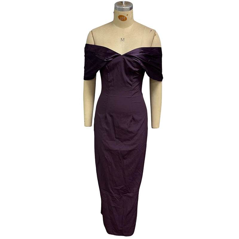 Ellafads Elegant Maxi Dress - Sleeveless Off Shoulder A-Line Style - Buy Center US