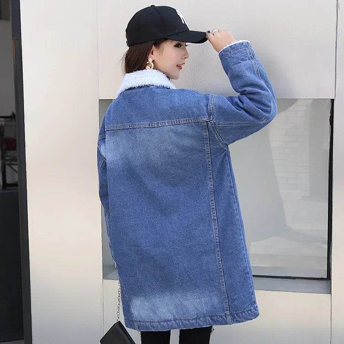 Kalenmos Women’s Denim Coat - Mid-Length Casual Maxi Jacket - Buy Center US