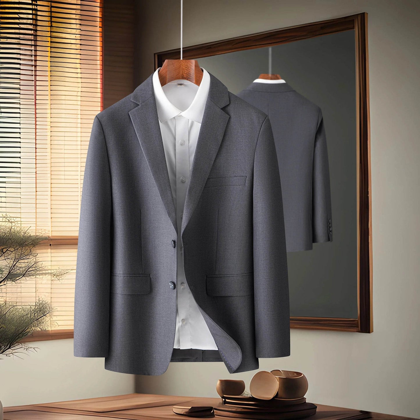Fashionable Men's Business Suit Coat - Casual Solid Color Blazer - Buy Center US