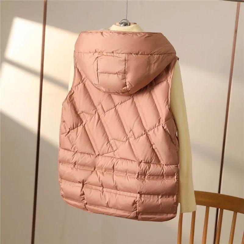 Women's 90% White Duck Down Sleeveless Vest - Autumn/Winter Fashion - Buy Center US