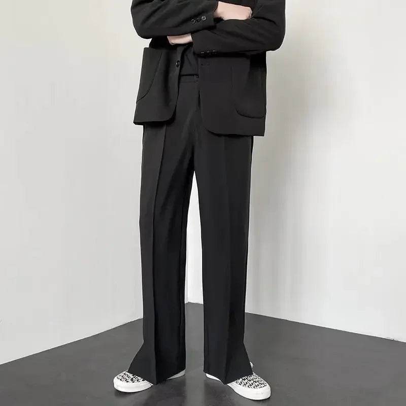 Men's Casual Straight Baggy Pants - Fashionable Midweight Trousers - Buy Center US