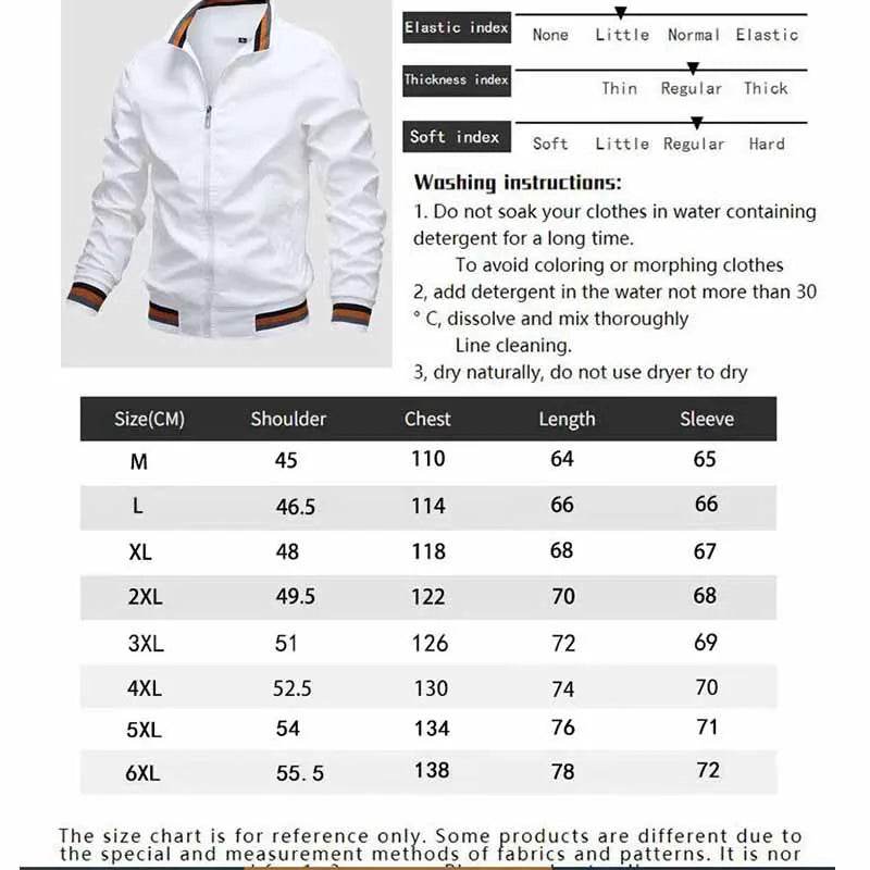 ZHANLINWU Men's Bomber Jacket - Casual Zipper Coat for Spring & Autumn - Buy Center US