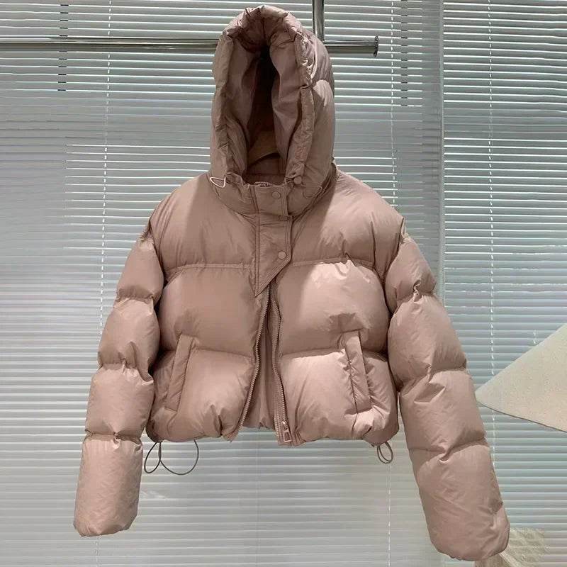 Women's Casual Oversized White Duck Down Jacket - Warm & Stylish - Buy Center US