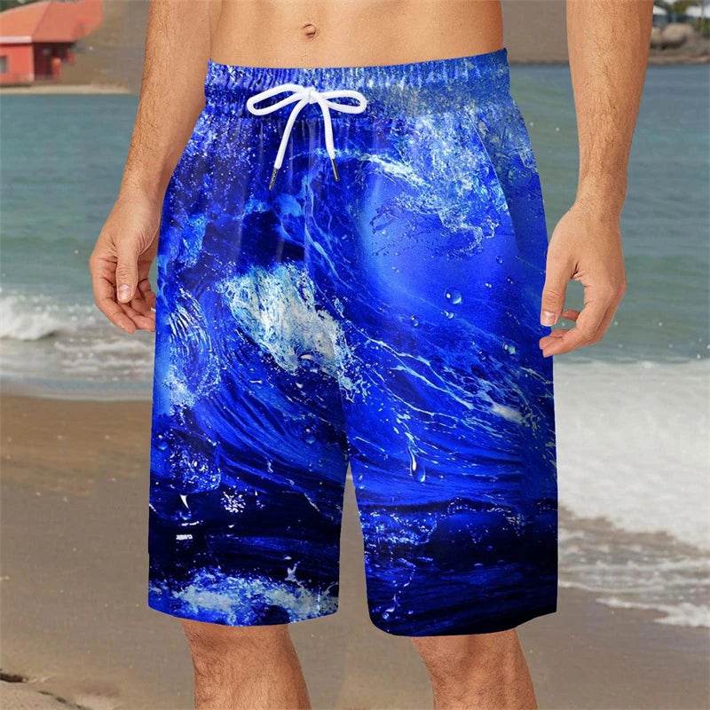 Hawaiian Coconut Tree Pattern Board Shorts - Quick Dry Men’s Swimwear - Buy Center US