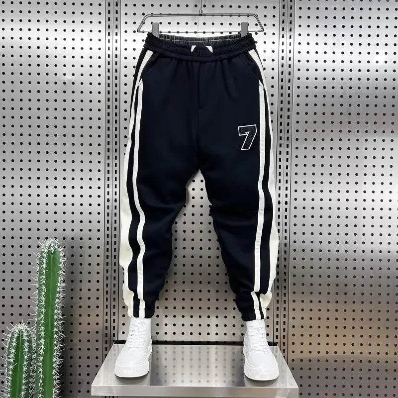 Trendy Striped Color Block Sweatpants - Stylish Men's Harem Trousers - Buy Center US