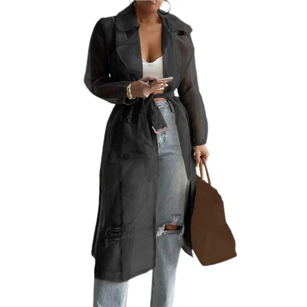SANWOOD Women's Mesh Jacket - Puff Sleeve Long Summer Coat - Buy Center US