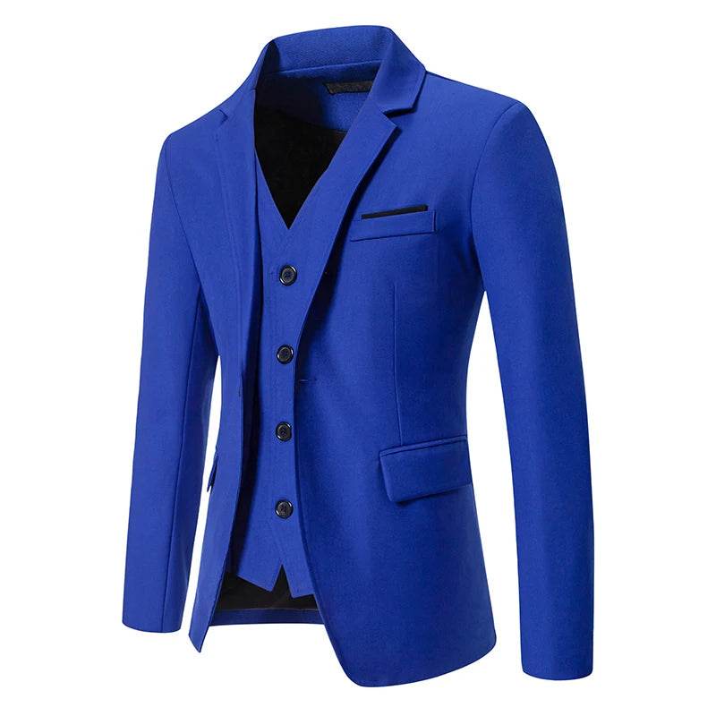 Men's Slim Fit Blazer - Comfortable Solid Color for Business & Casual Wear - Buy Center US