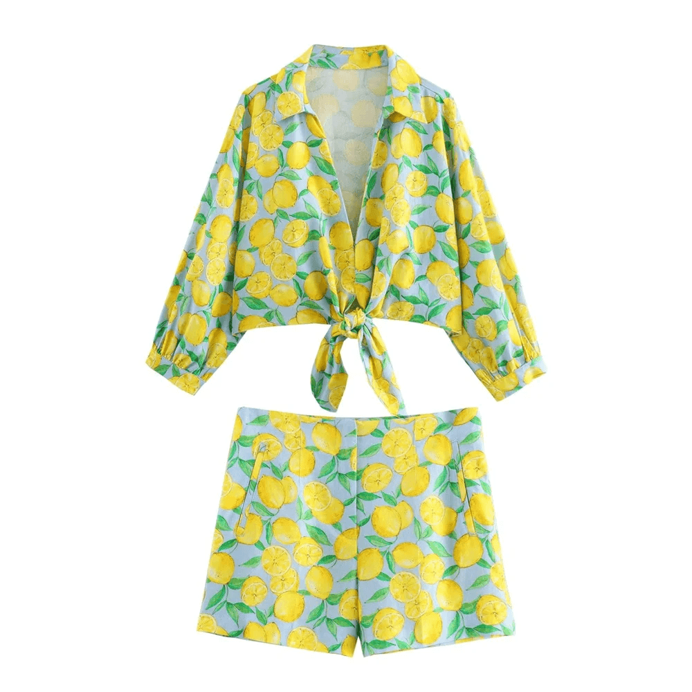 UNIZERA Spring Women's Linen Top & Shorts Set - Slim Fit Floral Design - Buy Center US