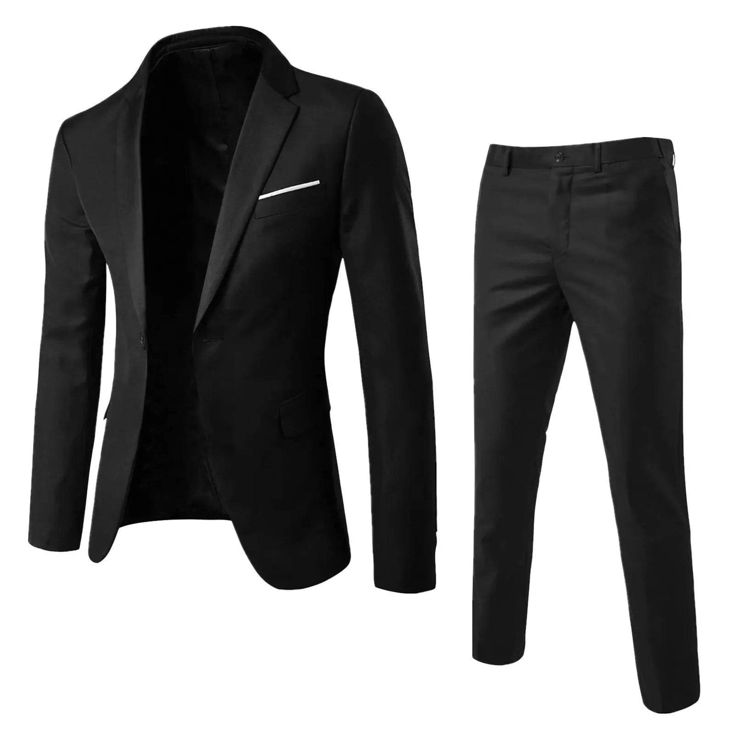 Wulend Men's Slim Fit Two-Piece Suit Set - Blazer & Long Pants - Buy Center US