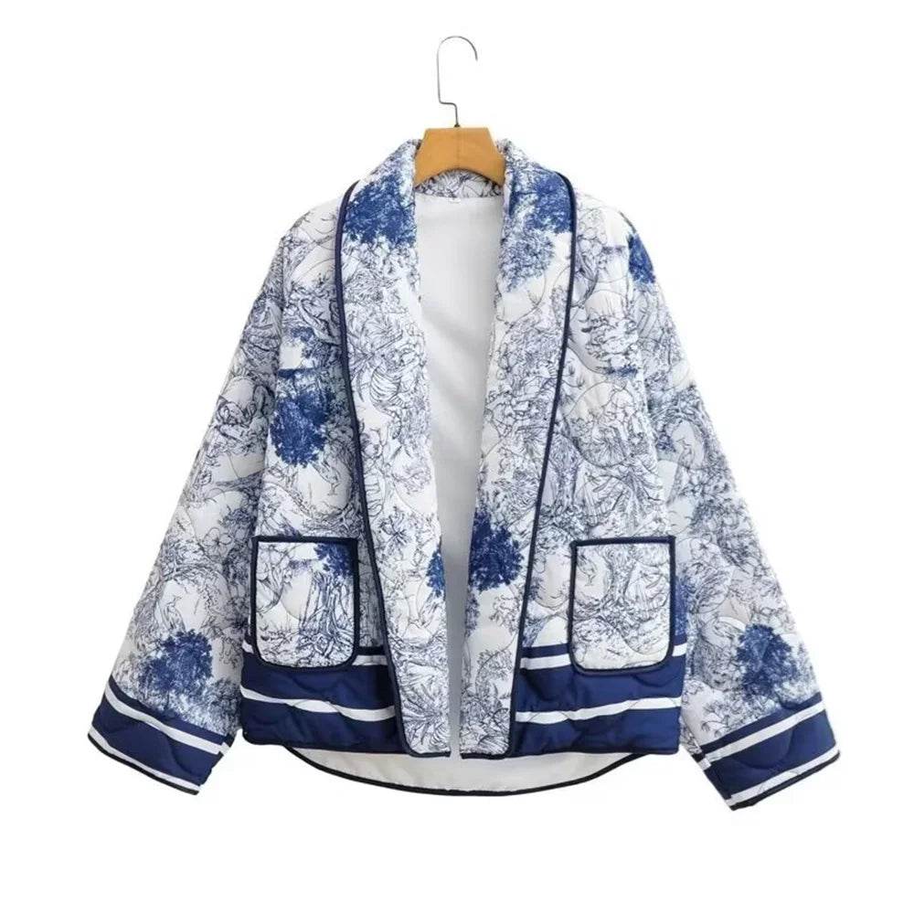 Taop&Za Women's Casual Long Sleeve Printed Cotton Jacket - Autumn Style - Buy Center US
