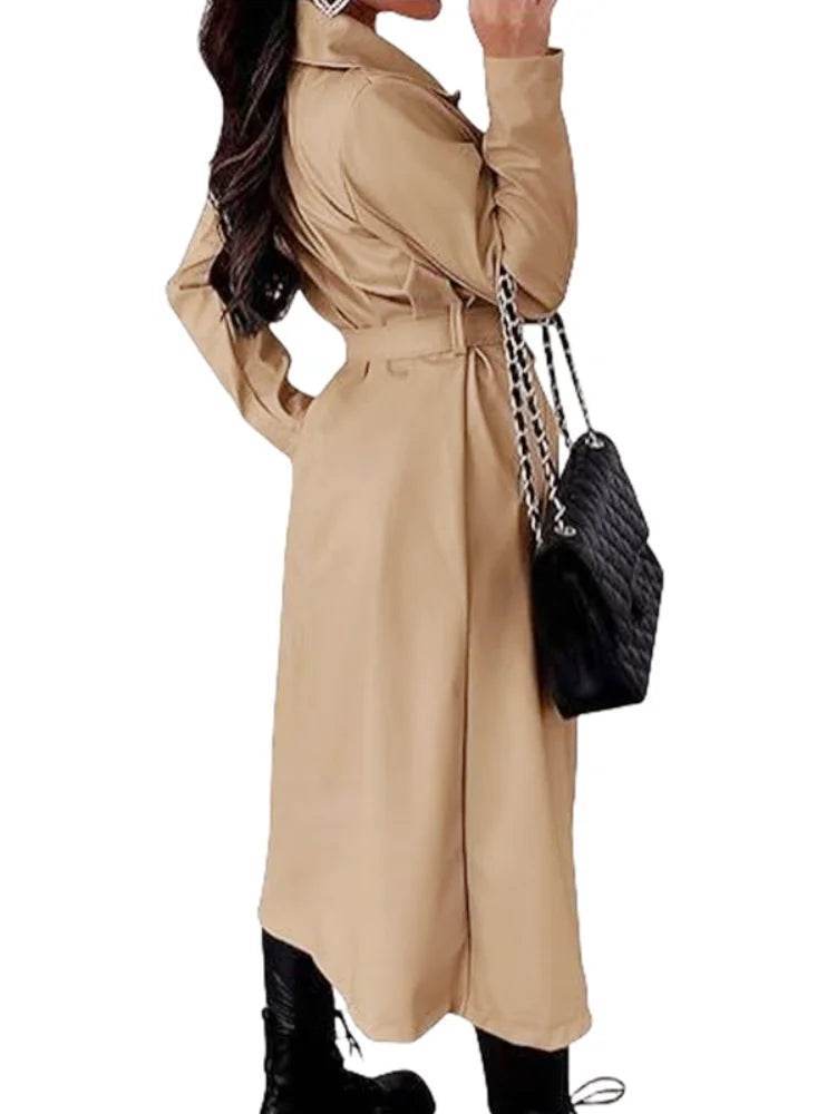 RVHS Women's Wool Blend Double Breasted Trench Coat - Casual Style - Buy Center US