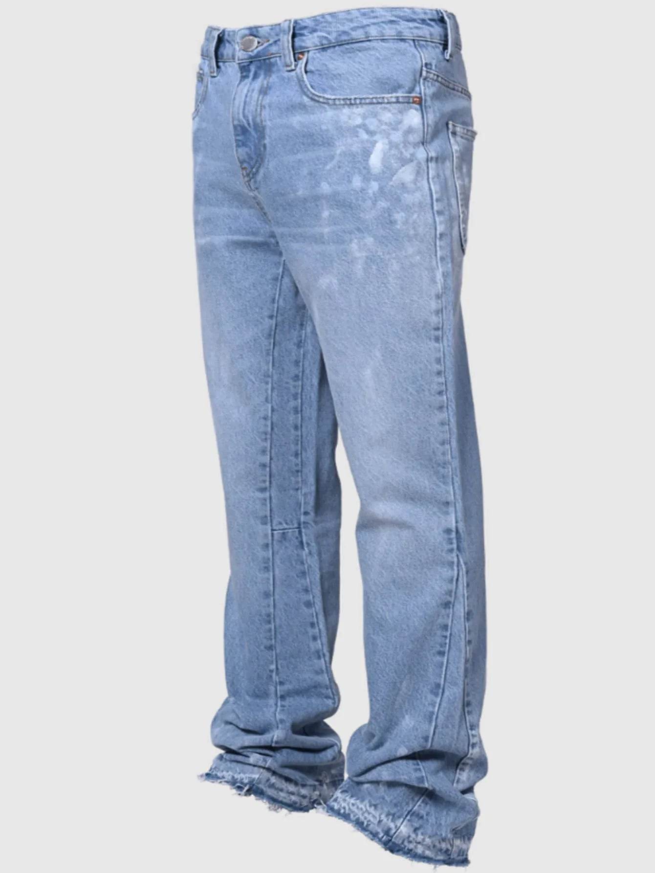 Wulend Men's Vintage Straight Jeans - Mid Waist Distressed Denim Pants - Buy Center US