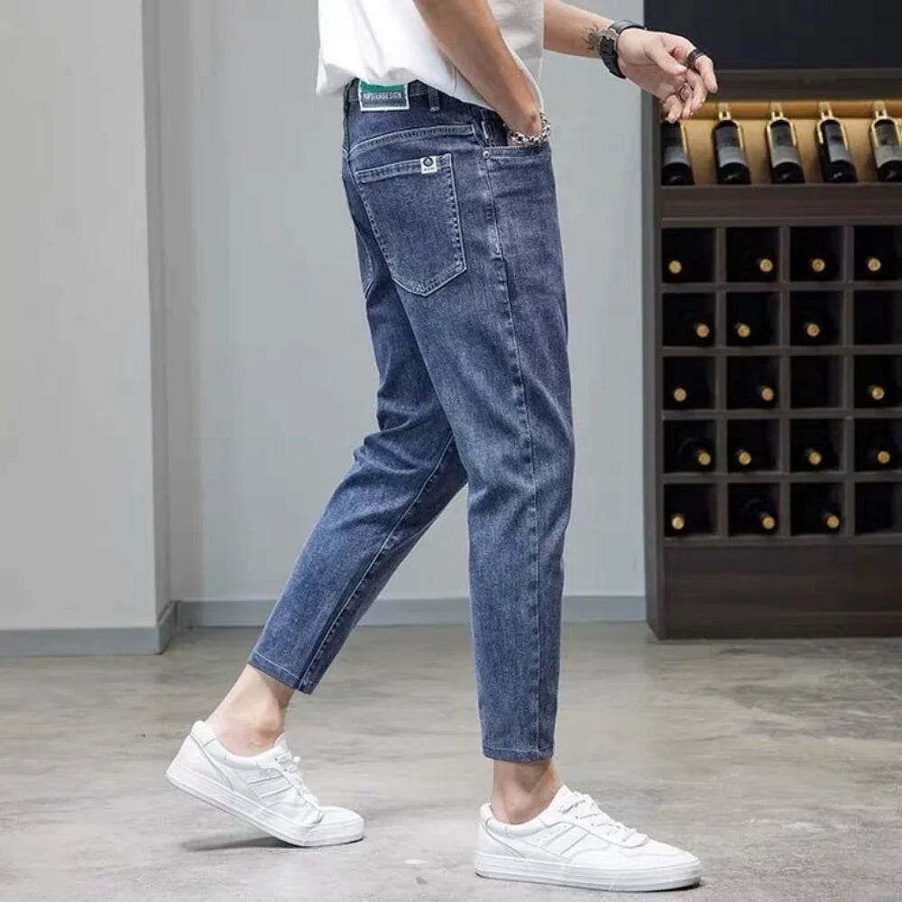 Luxury Men's Blue Jeans - Stylish Slim Fit Casual Denim Pants - Buy Center US