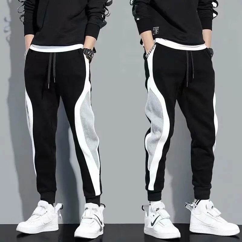 Men's Loose Fitting Sports Pants - Casual Patchwork Running Leggings - Buy Center US