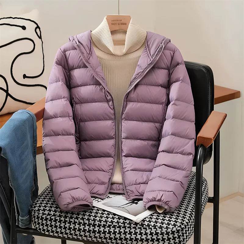 2024 Women's Hooded Puffer Jacket - Ultra Lightweight & Packable - Buy Center US