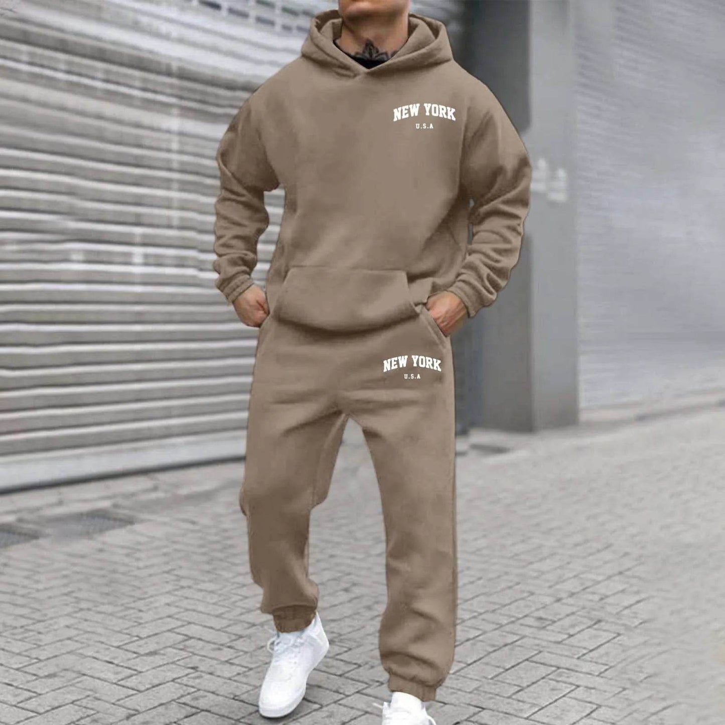 Oversize Men's Tracksuit Set - Autumn Fashion Hooded Sweatshirt & Pants - Buy Center US