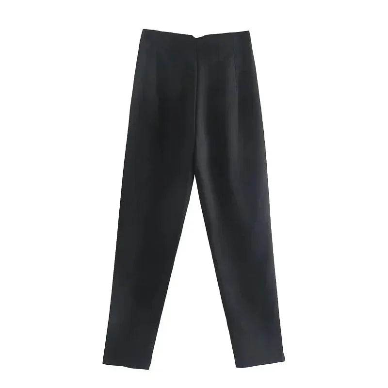 TRAF Women's High Waist Trousers - Formal & Casual Cropped Pants - Buy Center US