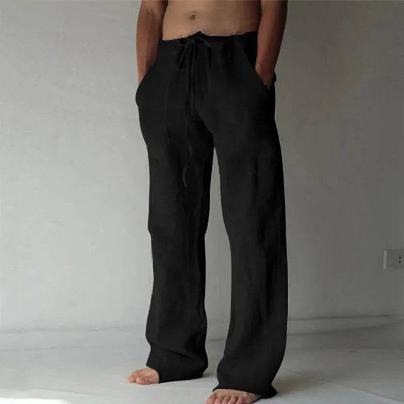 Men's Cotton Linen Pants - Breathable Casual Trousers for Fitness, S-3XL - Buy Center US