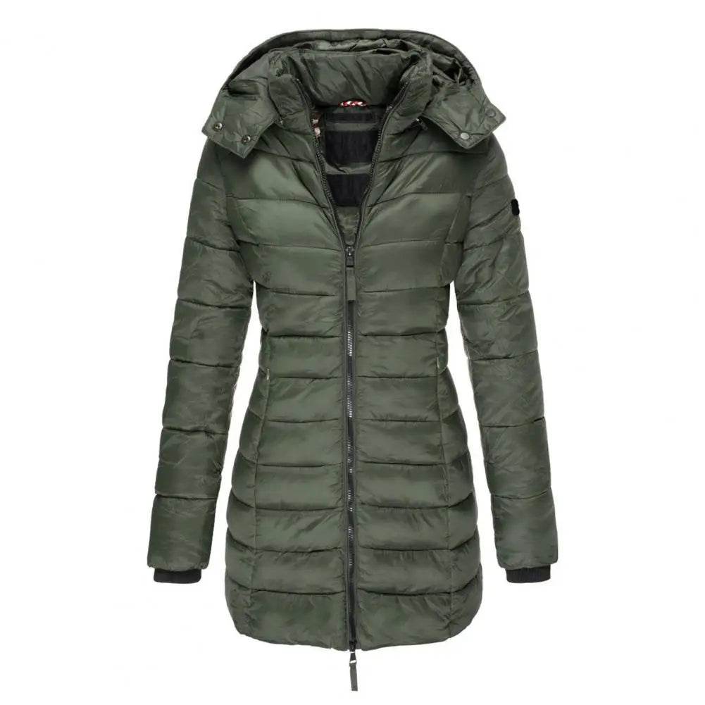 Korean Style Women's Quilted Cotton Coat - Hooded, Warm Parka - Buy Center US