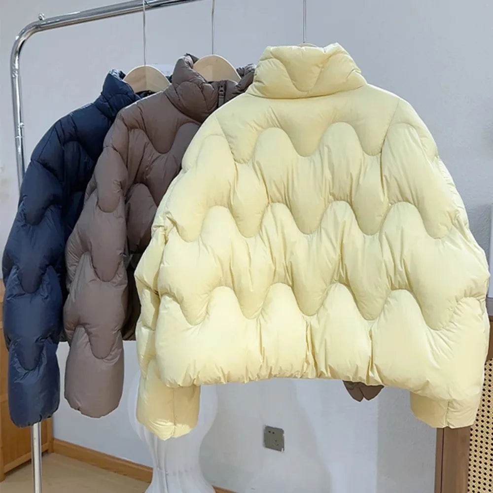 Women's Short Puffer Jacket 2025 - 90% White Duck Down, Casual Style - Buy Center US