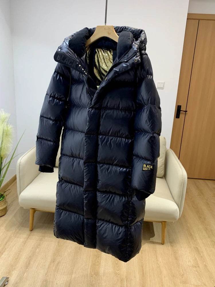 Women's White Duck Down Jacket - Long Fluffy Puffer Coat for Winter - Buy Center US
