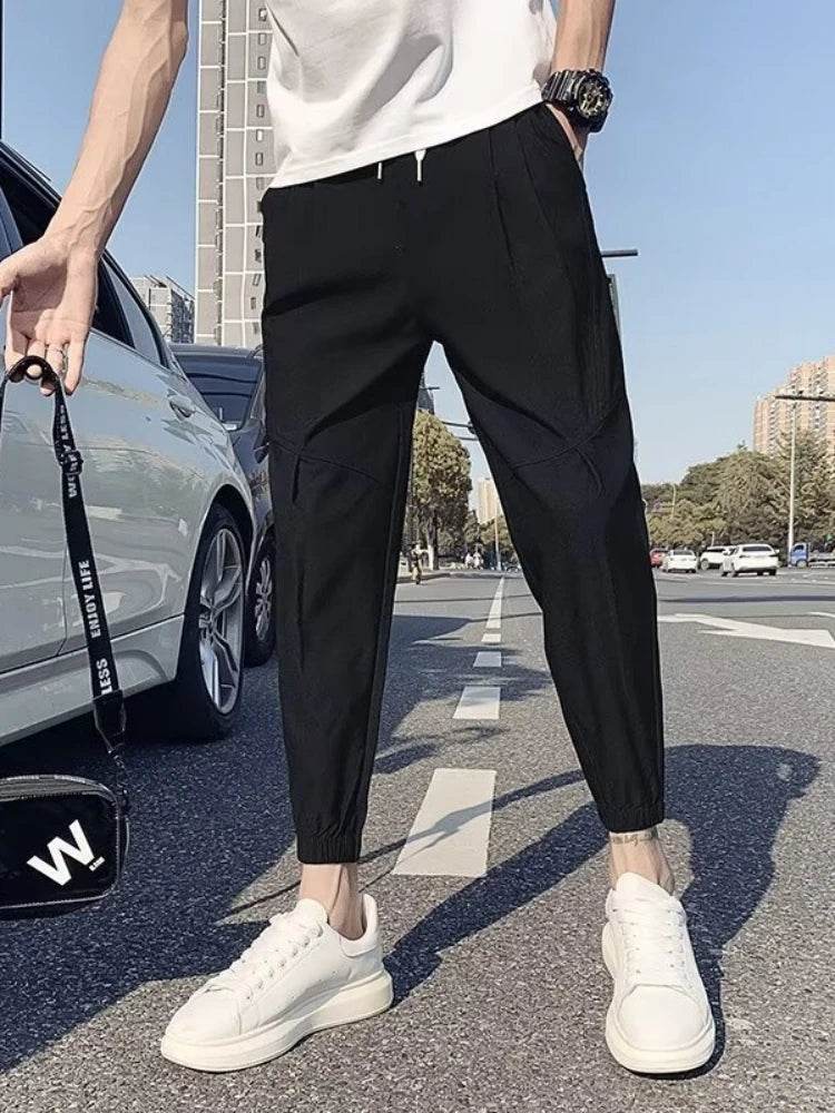 Korean Casual Men's Summer Pants - Loose Fit Harem Joggers for Gym - Buy Center US