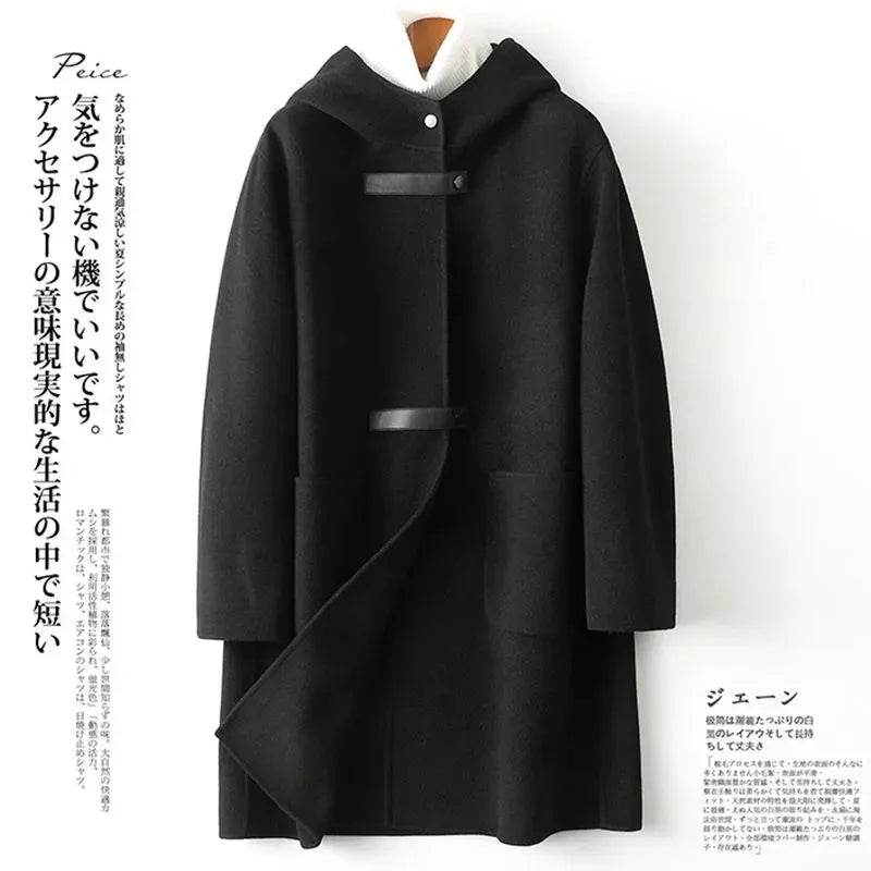 Women’s Double-Sided Cashmere Coat - Slim Fit Wool Windbreaker - Buy Center US