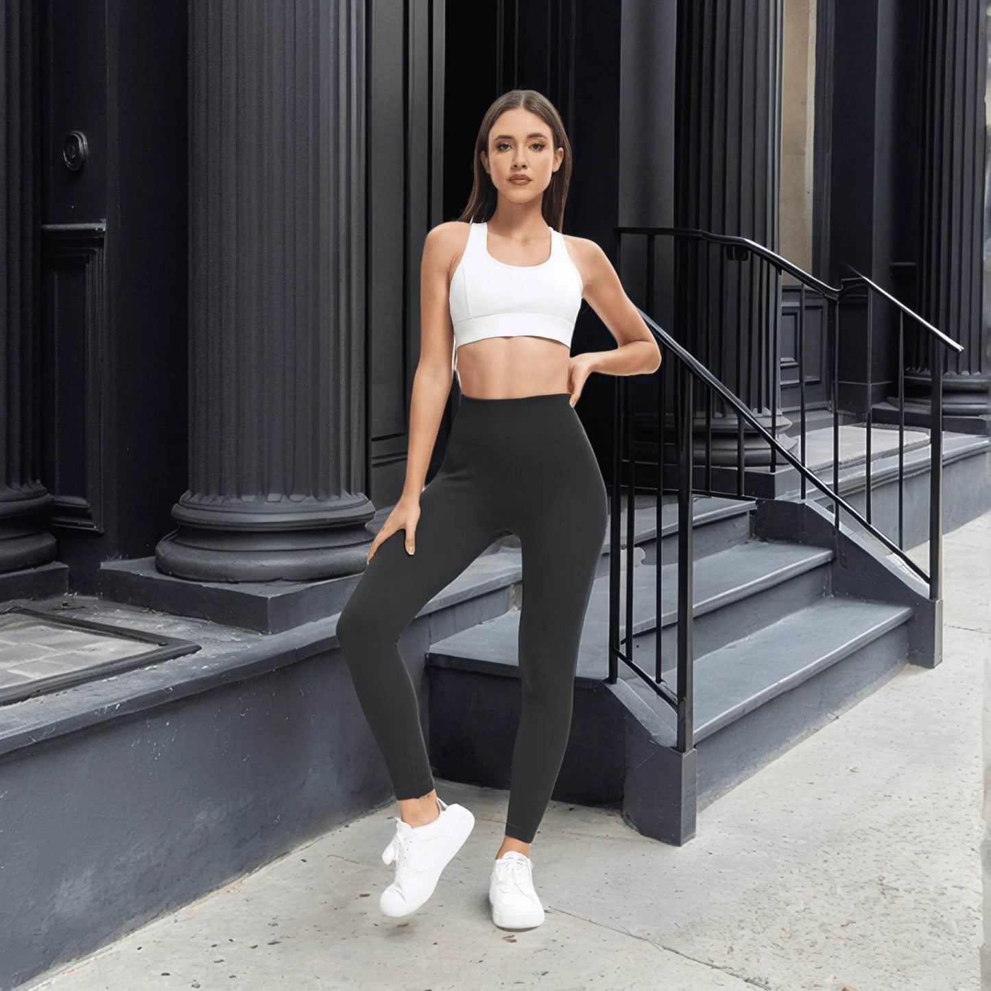 High Waist Ribbed Seamless Yoga Pants - Women's Gym Leggings - Buy Center US