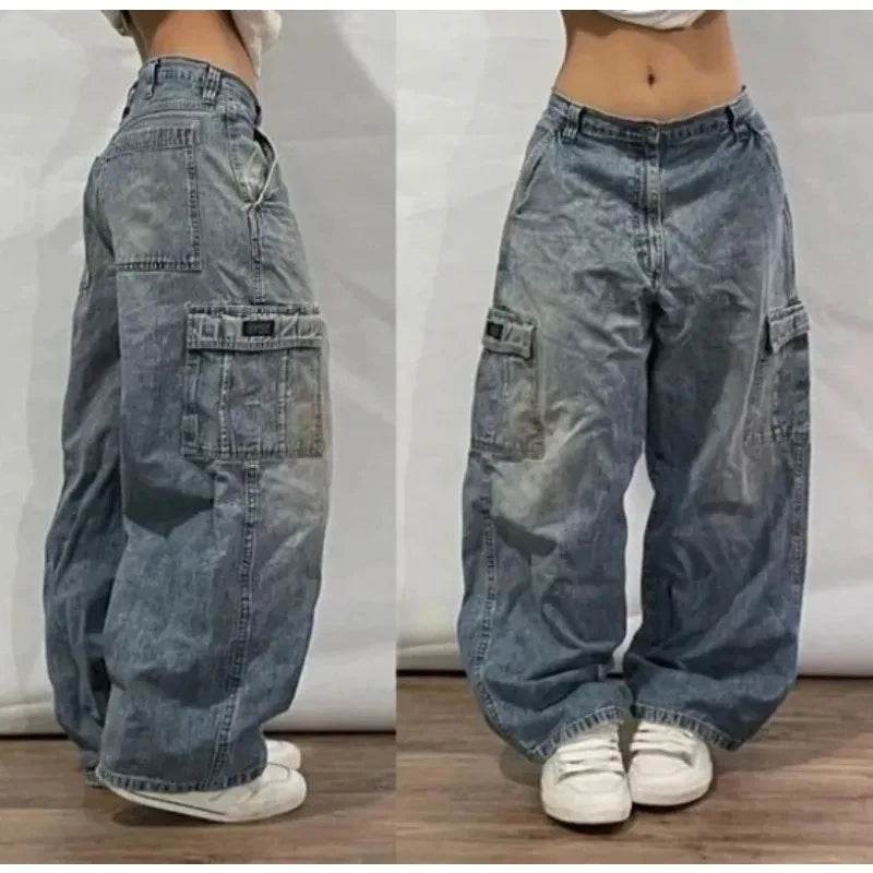 Y2K Harajuku Big Pocket Baggy Jeans for Men - Vintage Punk Style - Buy Center US