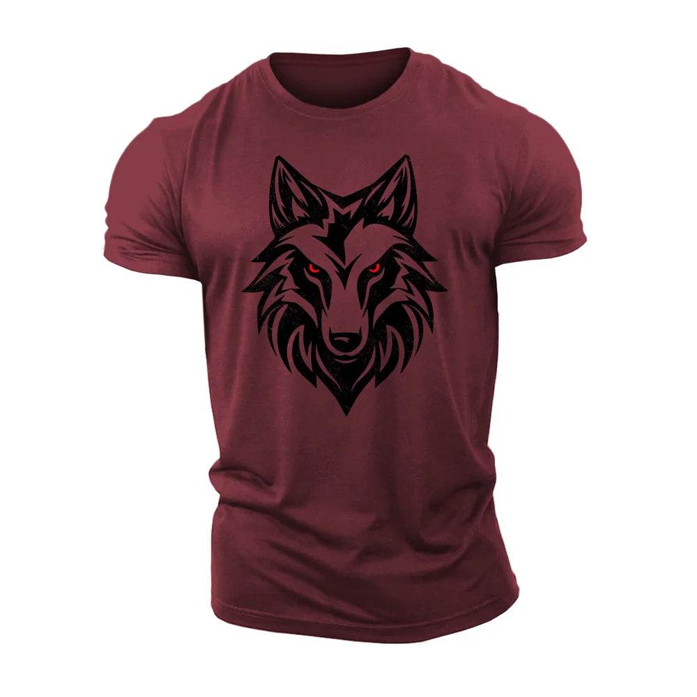 3D Printing Wolf Red Eyes T-Shirt - Casual Short Sleeve for Men - Buy Center US