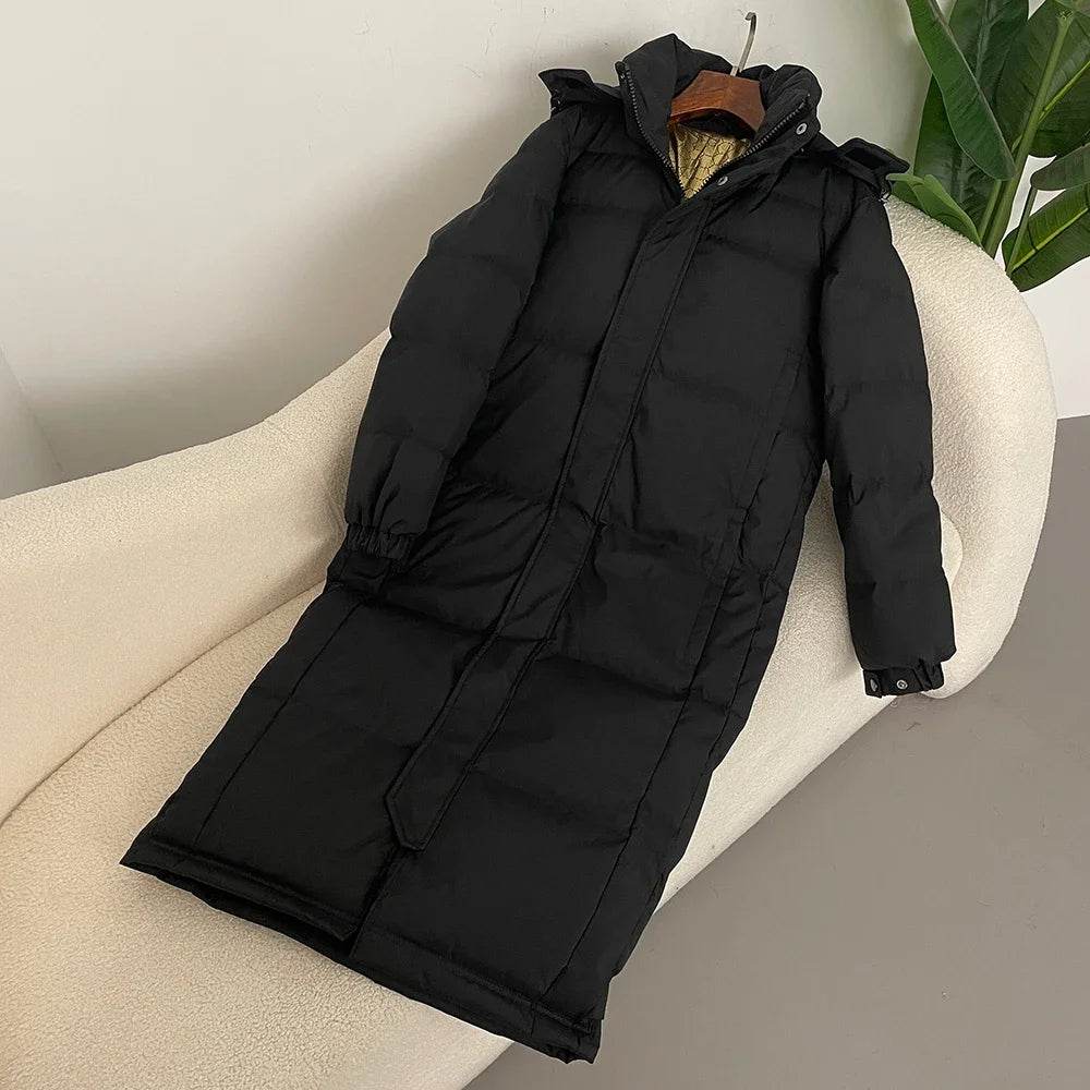 Women's Classic Down Jacket - Autumn Winter Over Knee Style, 90% Duck Down - Buy Center US
