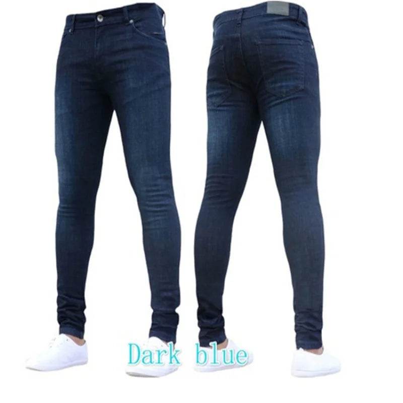 Men's Stretchy Ripped Skinny Jeans - High Quality Slim Fit Denim - Buy Center US