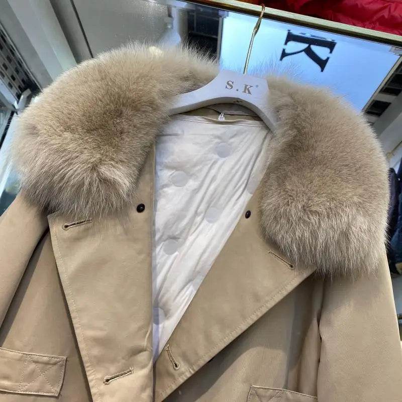 LAJWMPLX women's Thicken Warm Coat - Long Fur Collar, Duck Down - Buy Center US