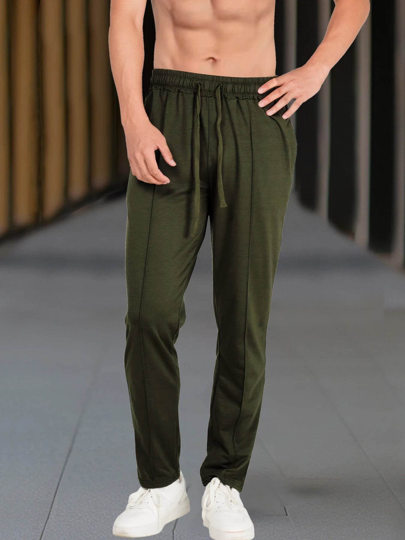 2024 Men's Casual Solid Color Pants - Lightweight Loose Fit Style - Buy Center US