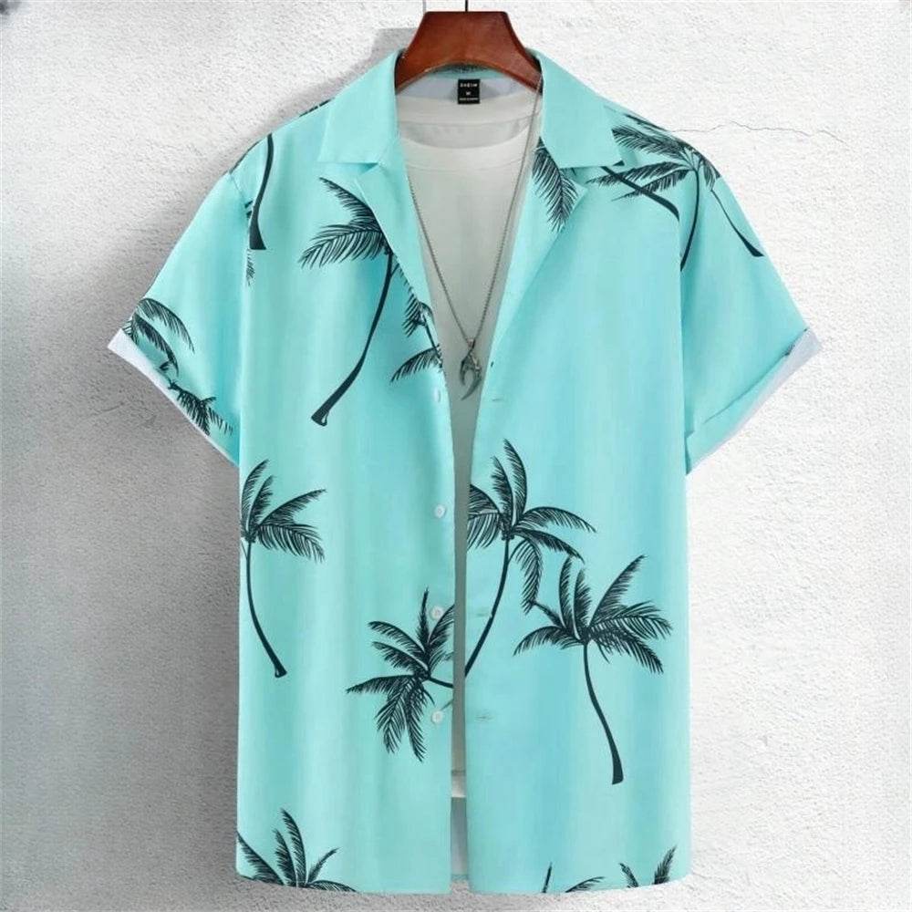 3D Printed Color Block Men's Hawaiian Shirt - Short Sleeve Casual Blouse - Buy Center US