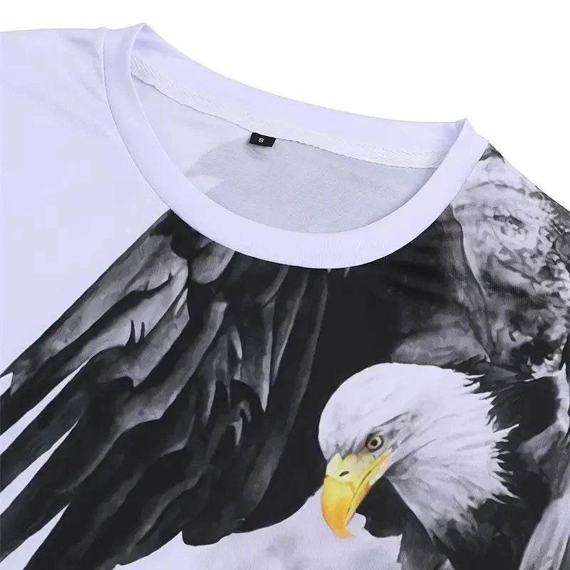 Retro Eagle 3D Print T-Shirt for Men - Casual Short Sleeve Tee - Buy Center US