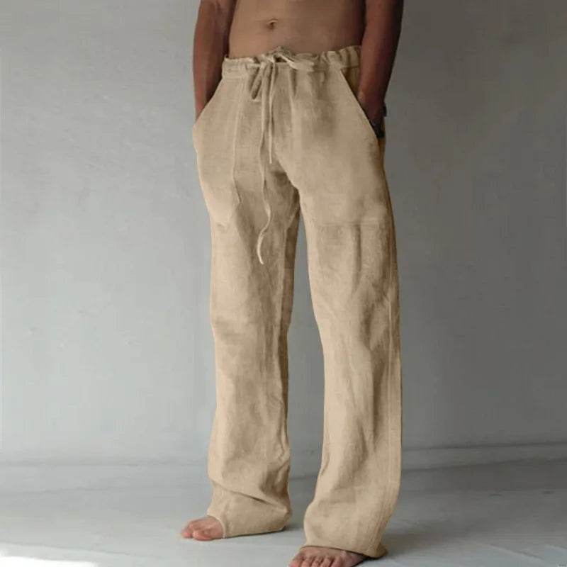 Men's Cotton Linen Pants - Breathable Casual Trousers for Fitness, S-3XL - Buy Center US